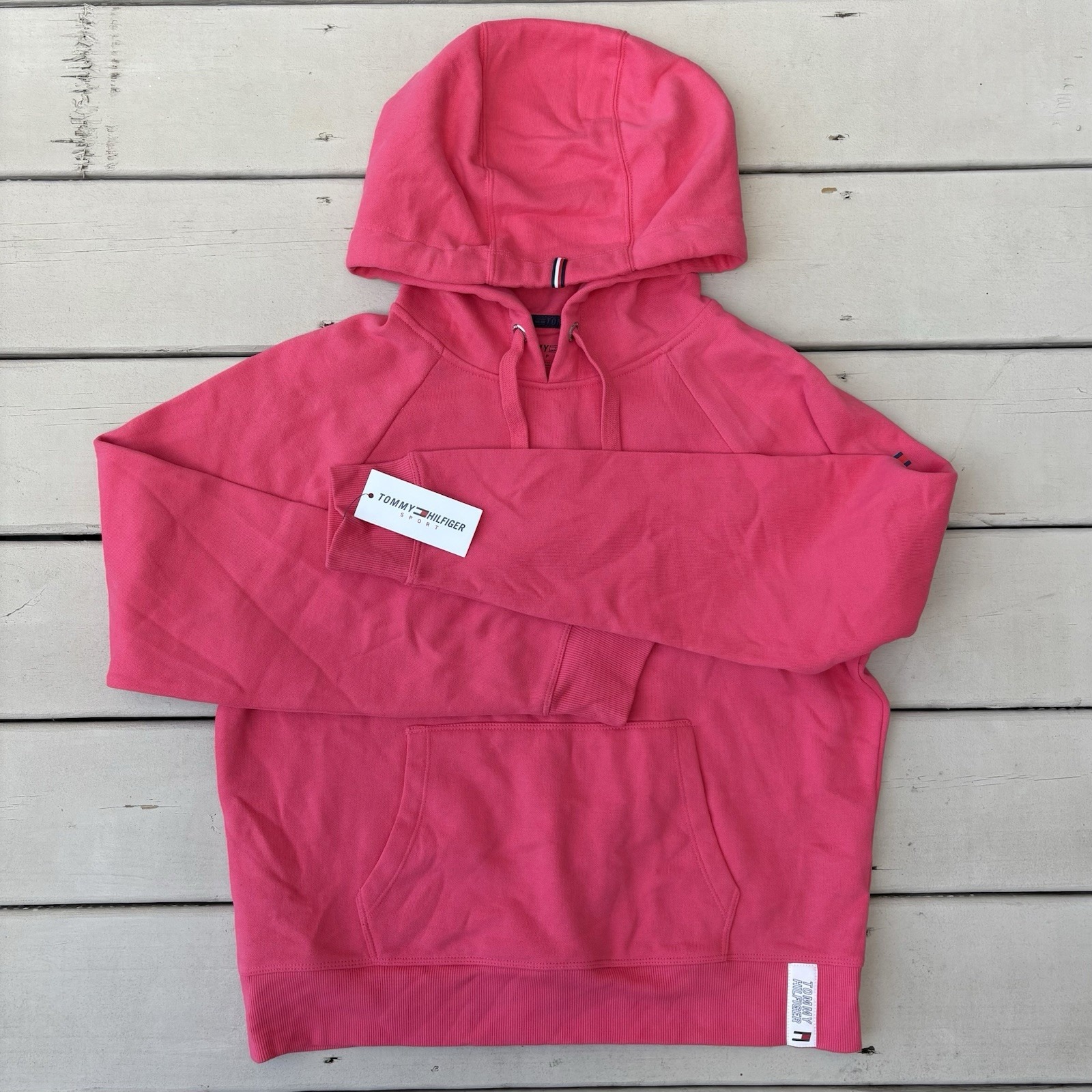 Tommy Hilfiger Sport Womens Hoodie Pink Pullover Size Small Nwt 2 Sm Pen Marks